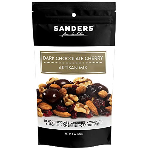 0035900303906 - SANDERS ARTISAN MIX DARK CHOCOLATE CHERRY GOURMET TRAIL MIX, SUPER PREMIUM CHOCOLATE COVERED DRIED FRUIT AND NUTS SNACK, 5 OZ RESEALABLE BAG