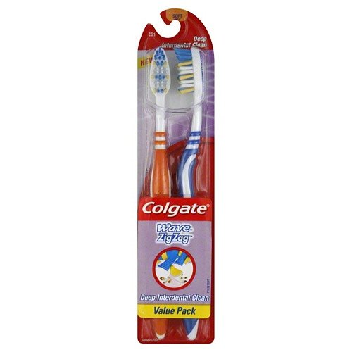 3596009098591 - COLGATE WAVE ZIGZAG TOOTHBRUSH, TWIN PACK, SOFT 2 EA