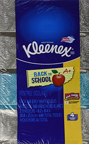 0036000373967 - KLEENEX FACIAL TISSUE - 160 2-PLY BOX, 4 PACK (DESIGNS & COLORS WILL VARY)