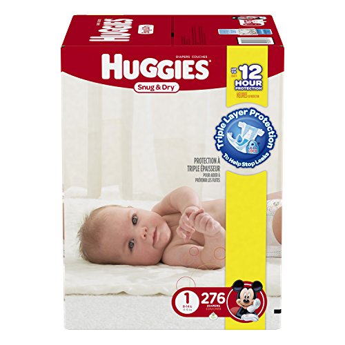 0036000393750 - HUGGIES SNUG AND DRY DIAPERS, SIZE 1, ECONOMY PLUS PACK, 276 COUNT