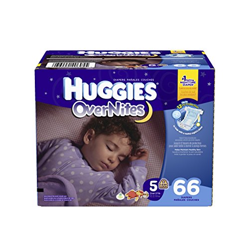 0036000406955 - HUGGIES OVERNITES DIAPERS, SIZE 5, 66 COUNT