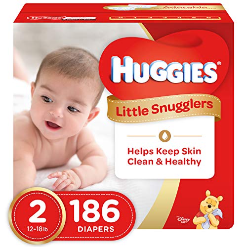 0036000407600 - HUGGIES LITTLE SNUGGLERS DIAPERS, SIZE 2, 186 COUNT