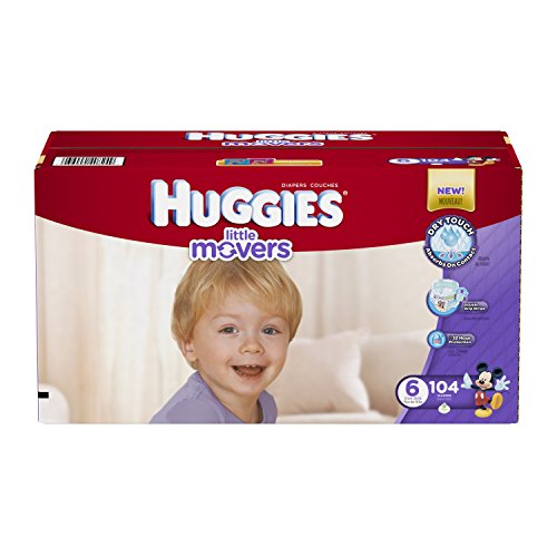 0036000408263 - HUGGIES LITTLE MOVERS DIAPERS, SIZE 6, 104 COUNT
