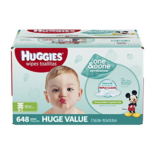 0036000455427 - HUGGIES ONE & DONE REFRESHING BABY WIPES, REFILL, 648 COUNT