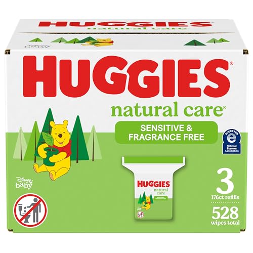 0036000501087 - HUGGIES NATURAL CARE SENSITIVE BABY WIPES, UNSCENTED, 3 REFILL PACKS (528 WIPES TOTAL)