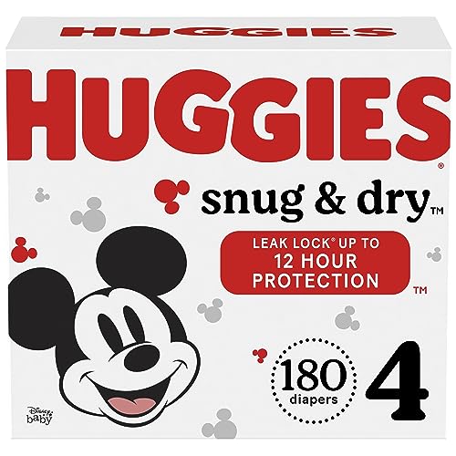 0036000515237 - HUGGIES SNUG & DRY BABY DIAPERS, SIZE 4, 180 CT, ONE MONTH SUPPLY