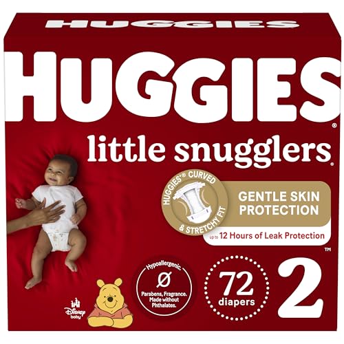0036000546392 - HUGGIES SIZE 2 DIAPERS, LITTLE SNUGGLERS BABY DIAPERS, SIZE 2 (12-18 LBS), 72 COUNT