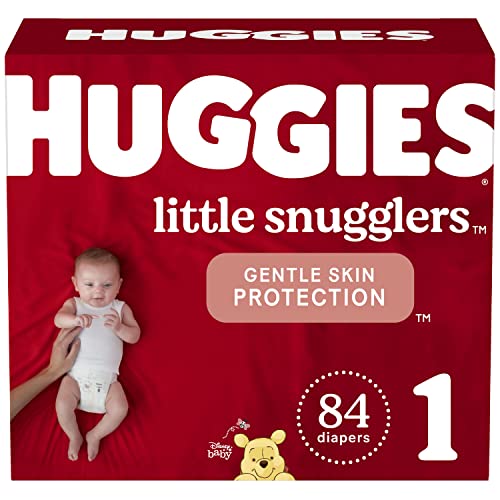 0036000546422 - BABY DIAPERS SIZE 1 (8-14 LBS), 84CT, HUGGIES LITTLE SNUGGLERS