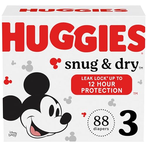 0036000546477 - HUGGIES SIZE 3 DIAPERS, SNUG & DRY BABY DIAPERS, SIZE 3 (16-28 LBS), 88 COUNT