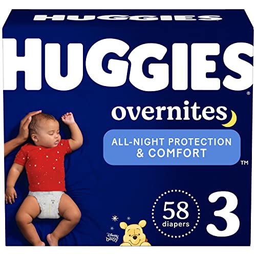 0036000546569 - OVERNIGHT DIAPERS SIZE 3 (16-28 LBS), 58 CT, HUGGIES OVERNITES NIGHTTIME BABY DIAPERS