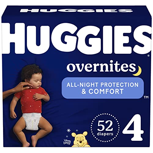 0036000546576 - OVERNIGHT DIAPERS SIZE 4 (22-37 LBS), 52 CT, HUGGIES OVERNITES NIGHTTIME BABY DIAPERS