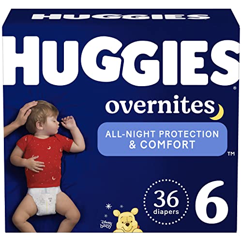 0036000546590 - OVERNIGHT DIAPERS SIZE 6 (35+ LBS), 36 CT, HUGGIES OVERNITES NIGHTTIME BABY DIAPERS