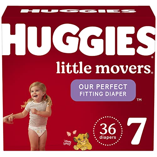 0036000546729 - BABY DIAPERS SIZE 7 (41+ LBS), 36 CT, HUGGIES LITTLE MOVERS