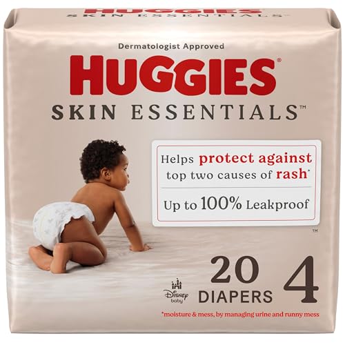0036000556414 - HUGGIES SIZE 4 DIAPERS, SKIN ESSENTIALS BABY DIAPERS, SIZE 4 (22-37 LBS), 20 COUNT
