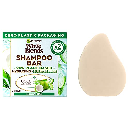 3600542424738 - GARNIER WHOLE BLENDS COCO AND ALOE VERA HYDRATING SHAMPOO BAR FOR NORMAL HAIR, ZERO WASTE, PARABEN FREE, SILICONE FREE, SOAP FREE, DYE FREE, WITH SUSTAINABLY SOURCED ALOE VERA, 2.1 OZ