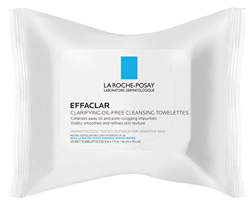 3606000444140 - LA ROCHE-POSAY EFFACLAR CLARIFYING OIL-FREE CLEANSING TOWELETTES FACIAL WIPES, 25 CT.