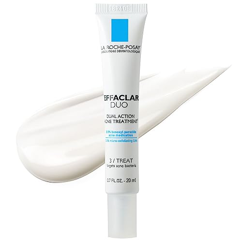 3606000508804 - LA ROCHE-POSAY EFFACLAR DUO DUAL ACTION ACNE SPOT TREATMENT CREAM WITH BENZOYL PEROXIDE ACNE TREATMENT, BLEMISH CREAM FOR ACNE AND BLACKHEADS, LIGHTWEIGHT SHEERNESS, SAFE FOR SENSITIVE SKIN ,0.7 FL OZ