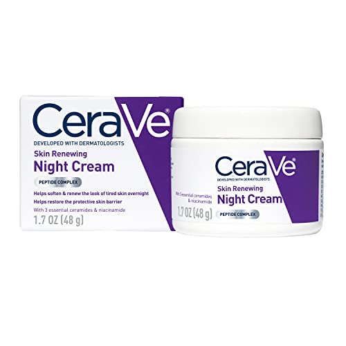 3606000537606 - CERAVE SKIN RENEWING NIGHT CREAM | NIACINAMIDE, PEPTIDE COMPLEX, AND HYALURONIC ACID MOISTURIZER FOR FACE | 1.7 OUNCE, PACKAGING MAY VARY