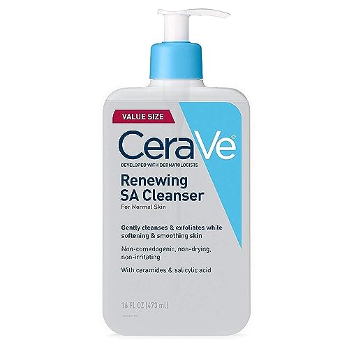 3606000560994 - CERAVE SA CLEANSER | SALICYLIC ACID CLEANSER WITH HYALURONIC ACID, NIACINAMIDE & CERAMIDES| BHA EXFOLIANT FOR FACE | FRAGRANCE FREE NON-COMEDOGENIC | 16 OUNCE