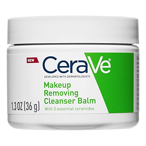 3606000582255 - CERAVE CLEANSING BALM | HYDRATING MAKEUP REMOVER WITH CERAMIDES AND PLANT-BASED JOJOBA OIL FOR FACE MAKEUP | NON-COMEDOGENIC FRAGRANCE FREE NON-GREASY MAKEUP REMOVER BALM FOR SENSITIVE SKIN|1.3 OUNCES