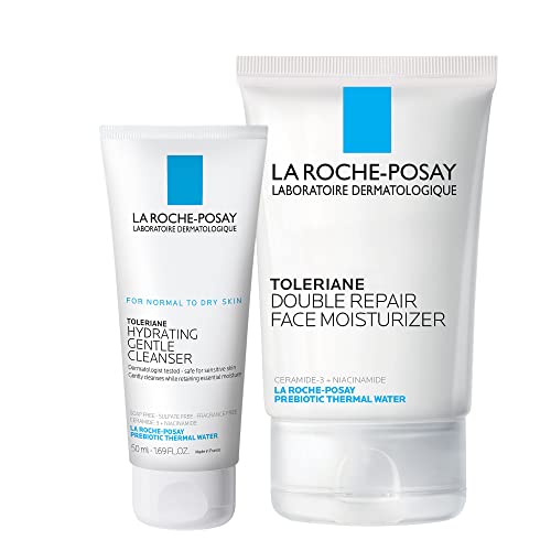 3606000610194 - LA ROCHE-POSAY DOUBLE REPAIR MOISTURIZER FULL SIZE WITH TRAVEL SIZE MINI TOLERIANE HYDRATING GENTLE CLEANSER