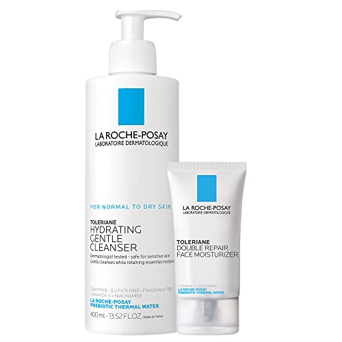 3606000610217 - LA ROCHE-POSAY TOLERIANE HYDRATING GENTLE CLEANSER WITH TRAVEL SIZE MINI DOUBLE REPAIR MOISTURIZER