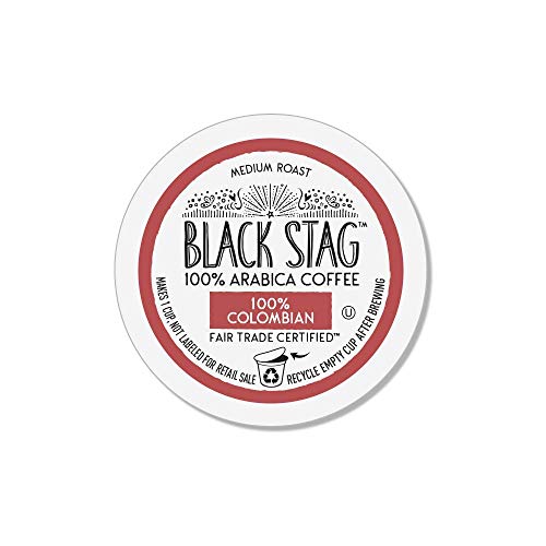 0036069951090 - BLACK STAG COFFEE 100% COLOMBIAN, MEDIUM ROAST, 72 COUNT (6-12PKS) SINGLE SERVE RECYCLABLE COFFEE PODS FOR KEURIG K-CUP BREWERS