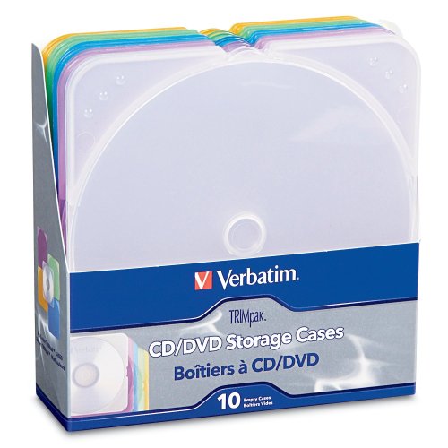3609920115367 - VERBATIM TRIMPAK CD AND DVD STORAGE CASES - 5 ASSORTED COLORS (10-PACK) 93804