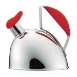 0036588336002 - CALYPSO BASICS STAINLESS STEEL WHISTLING TEAKETTLE WITH RED RUBBER HANDLE