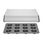 0036588561107 - PREPCO BAKE PORTER 12 CUP MUFFIN PAN WITH SERVING COVER IN GREY