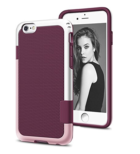 0036663663078 - IPHONE 6 CASE, AMOTUS HYBRID COLOR WATERPROOF IMPACT RESISTANT SLIM CUTE WOMEN GIRLS COVER DUAL PROTECTION SHELL HARD TPU CASE FOR APPLE IPHONE 6/6S 4.7 (WINE RED)