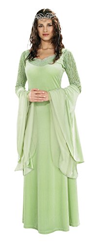 3677101507492 - RUBIE'S COSTUME LORD OF THE RINGS DELUXE QUEEN ARWEN DRESS AND TIARA, GREEN, ONE SIZE