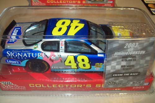 0036881776208 - JIMMIE JOHNSON #48 LOWES SPONGE BOB SQUAREPANTS SQUARE PANTS 1/24 SCALE RACING CHAMPIONS 2003 HOOD AND TRUNK DO NOT OPEN