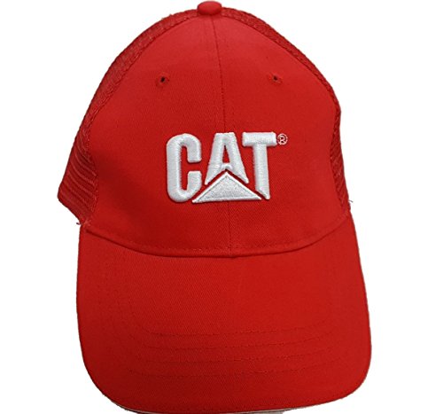 3692069862865 - CAT RED COTTON WITH MESH PANELS ADULT SNAPBACK BASEBALL CAP