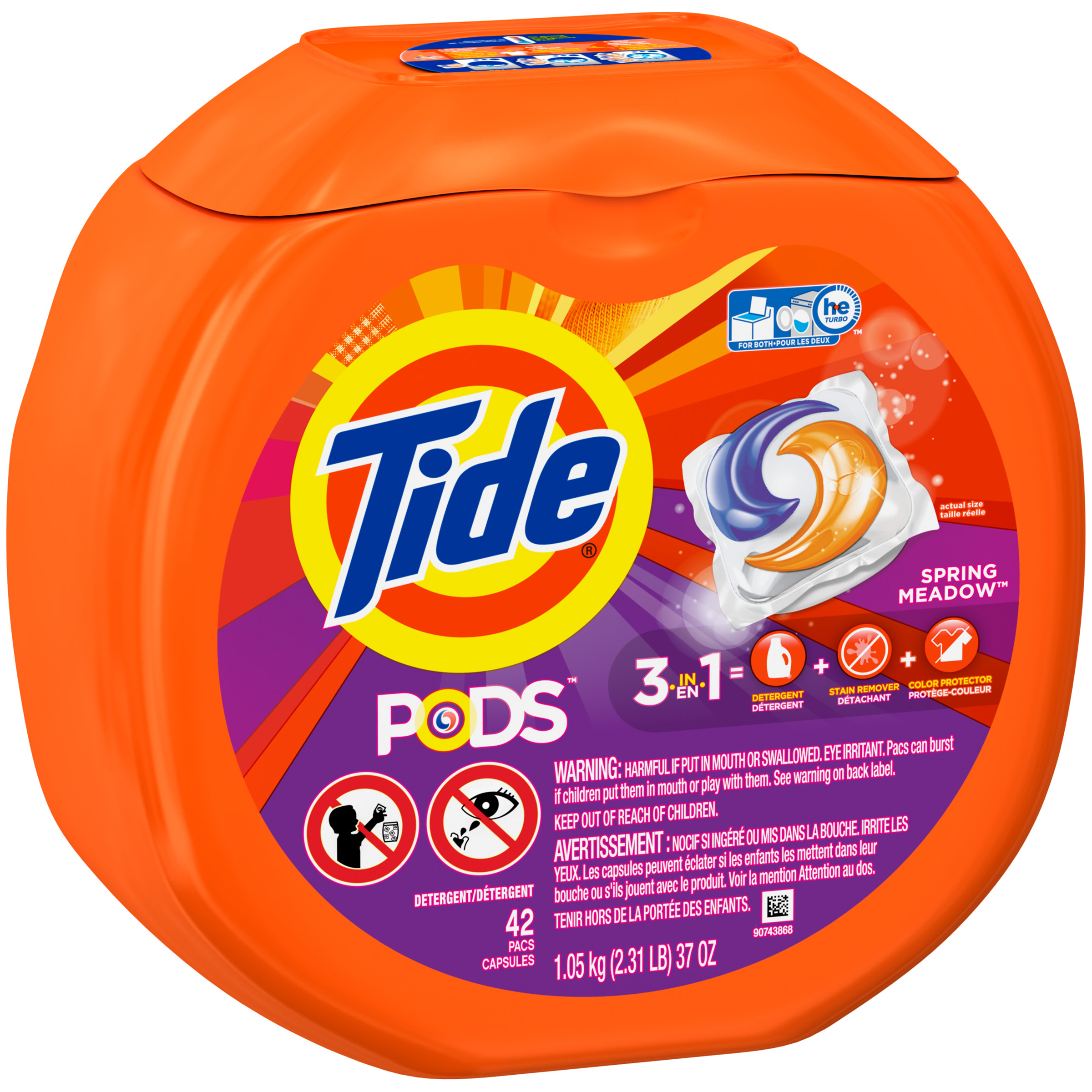 0037000009924 - PODS LAUNDRY DETERGENT, SPRING MEADOW, 42 COUNT