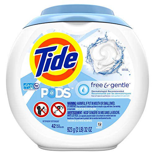 0037000009979 - PODS FREE & GENTLE LAUNDRY DETERGENT, UNSCENTED, 42 COUNT, DESIGNED FOR REGULAR AND HE WASHERS