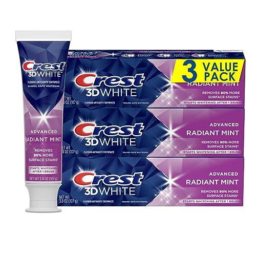 0037000080473 - CREST 3D WHITE TOOTHPASTE RADIANT MINT (3 COUNT OF 4.1 OZ TUBES), 12.3 OZ PACKAGING MAY VARY