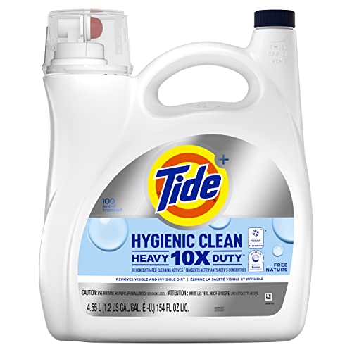 0037000276753 - TIDE HYGIENIC CLEAN HEAVY DUTY 10X FREE LIQUID LAUNDRY DETERGENT, UNSCENTED, 100 LOAD,S 154 OZ, HE COMPATIBLE