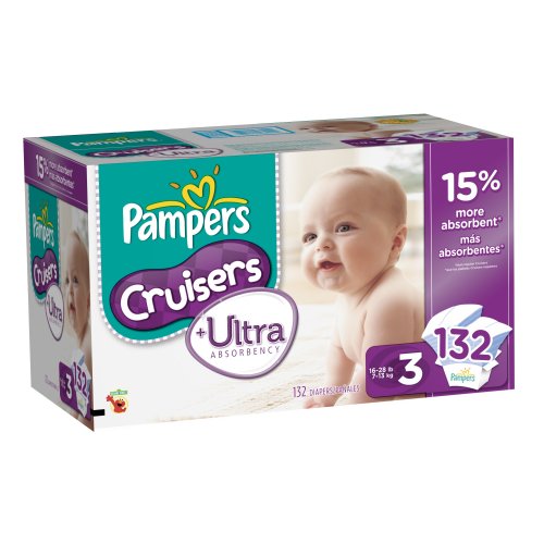 0037000284420 - PAMPERS CRUISERS ULTRA DIAPERS SIZE 3, 132 COUNT