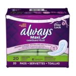 0037000477624 - ALWAYS MAXI LEAKGUARD PLUS ODOR-LOCK LONG SUPER WITHOUT WINGS-LIGHT SCENT-20 CT