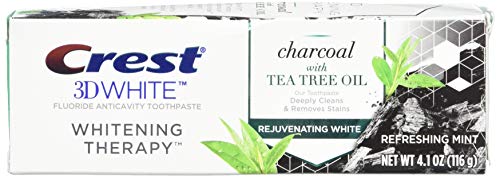 0037000541745 - CREST CHARCOAL 3D WHITE TOOTHPASTE, WHITENING THERAPY, WITH TEA TREE OIL, REFRESHING MINT FLAVOR, 4.1 OZ, 6.148 LB