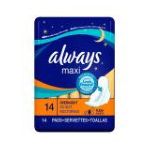 0037000600404 - MAXI PADS OVERNIGHT WITH WINGS UNSCENTED 14 PADS