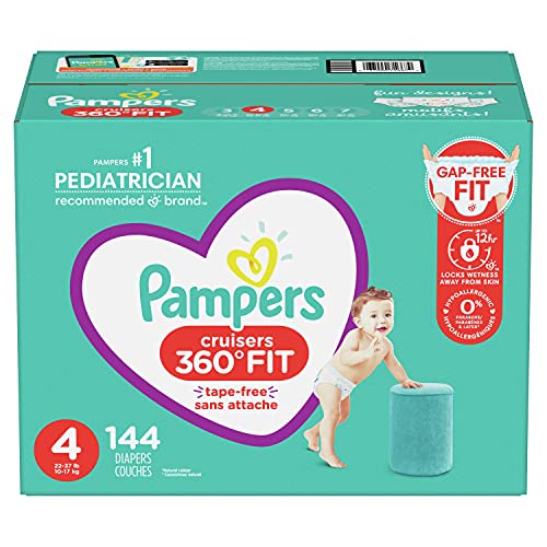 0037000716679 - DIAPERS SIZE 4, 144 COUNT - PAMPERS PULL ON CRUISERS 360° FIT DISPOSABLE BABY DIAPERS WITH STRETCHY WAISTBAND, ONE MONTH SUPPLY (PACKAGING MAY VARY)