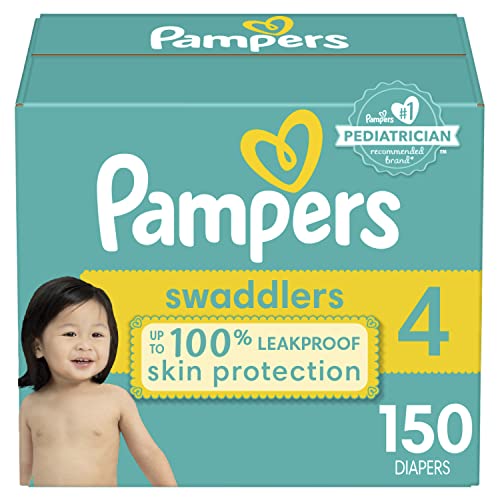 0037000799818 - DIAPERS SIZE 4, 150 COUNT - PAMPERS SWADDLERS DISPOSABLE BABY DIAPERS, ONE MONTH SUPPLY