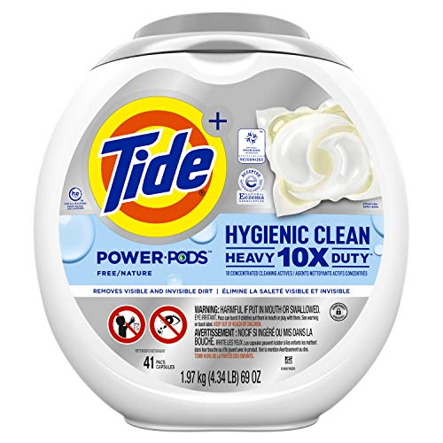 0037000807605 - TIDE HYGIENIC CLEAN HEAVY DUTY 10X FREE POWER PODS LIQUID LAUNDRY DETERGENT, UNSCENTED, 41 COUNT