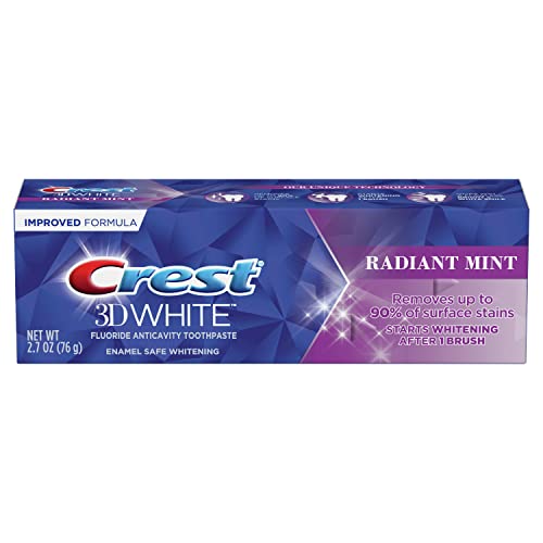 0037000809739 - CREST 3D WHITE RADIANT MINT, TEETH WHITENING TOOTHPASTE, 2.7 OZ