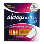 0037000813118 - RADIANT INFINITY OVERNIGHT WITH WINGS FRESH 12 PADS