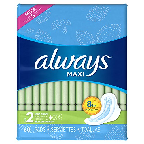 0037000816836 - ALWAYS MAXI PADS WITH WINGS UNSCENTED,LONG/SUPER