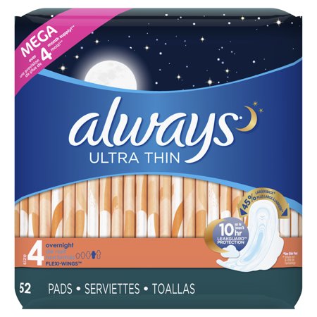 0037000816874 - ALWAYS ULTRA THIN PADS WITH FLEXI-WINGS UNSCENTED,OVERNIGHT
