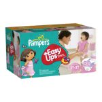 0037000827498 - GAMBLE PAMPERS EASY UPS GIRL TRAINERS DIAPERS SUPER PACK SIZE 34 LB, 80 PANTS